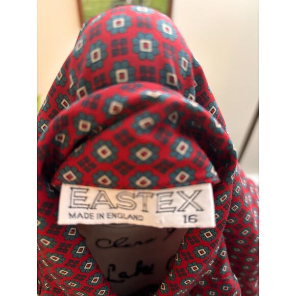 Blouse Burgundy/Print Size 16 by Eastex Made in England Professional Classy - Picture 5 of 5